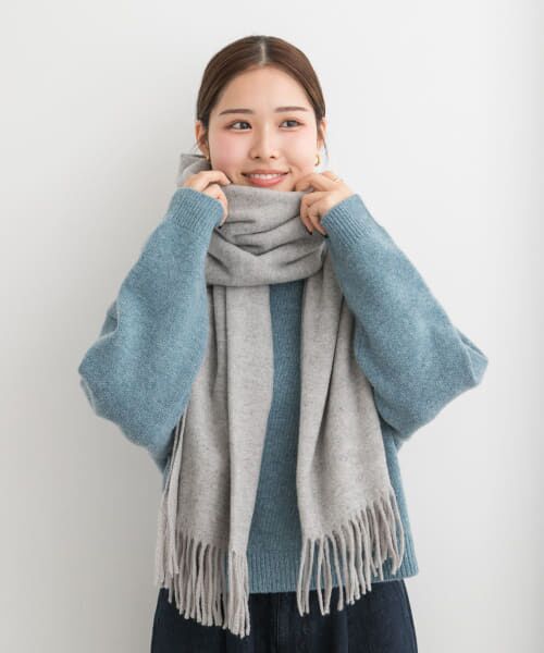 ＊＊URBAN RESEARCH DOORS / アーバンリサーチ ドアーズ マフラー・ショール・スヌード・ストール | なめらかプレーンストール（TOPGRAY）