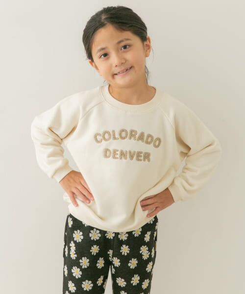 ＊＊URBAN RESEARCH DOORS / アーバンリサーチ ドアーズ トップス | 『親子リンク』パイル刺繍ロゴスウェット(KIDS)（IVORY）