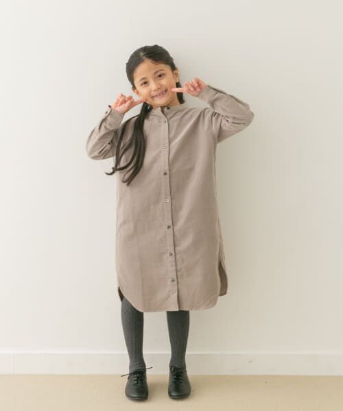 ＊＊URBAN RESEARCH DOORS / アーバンリサーチ ドアーズ ワンピース | 『親子リンク』『UR TECH』コーデュロイシャツワンピース(KIDS)（GREIGE）