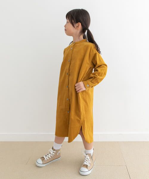 ＊＊URBAN RESEARCH DOORS / アーバンリサーチ ドアーズ ワンピース | 『親子リンク』『UR TECH』コーデュロイシャツワンピース(KIDS)（MUSTARD）