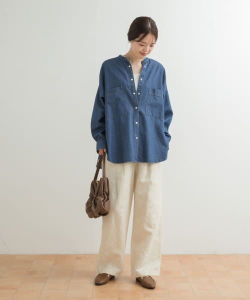 新品タグ付◆ DOORS デニムバンドカラーシャツ　ONE WASH デニムバンドカラーシャツ | アーバンリサーチ ドアーズ(URBAN
