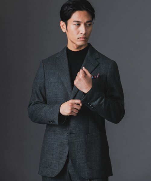 極美品　URBAN COLLECTION テーラードジャケット　本革　ブラック ストレッチミックス小柄ジャケット（テーラードジャケット）｜D