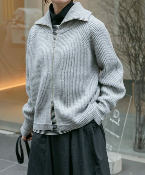 ＊＊URBAN RESEARCH DOORS / アーバンリサーチ ドアーズ カーディガン・ボレロ | 『WEB/一部店舗限定』FORK&SPOON　ウォッシャブルローゲージニットジップカーディガン（TOPGRAY）
