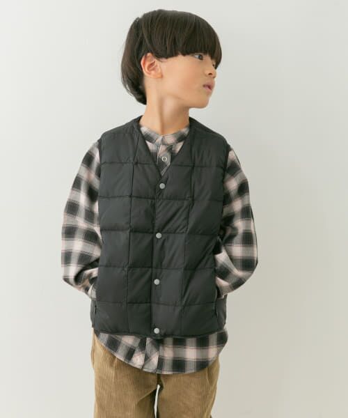 ＊＊URBAN RESEARCH DOORS / アーバンリサーチ ドアーズ アウター | TAION　V-NECK BUTTON DOWN VEST(KIDS)（BLACK）