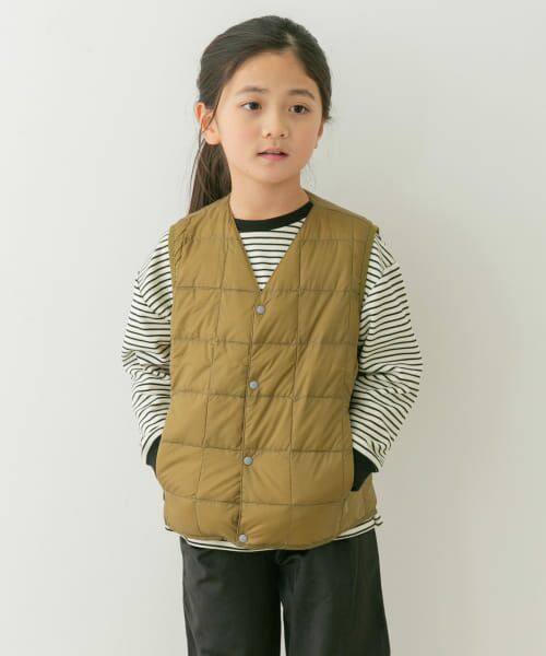 ＊＊URBAN RESEARCH DOORS / アーバンリサーチ ドアーズ アウター | TAION　V-NECK BUTTON DOWN VEST(KIDS)（BEIGE）
