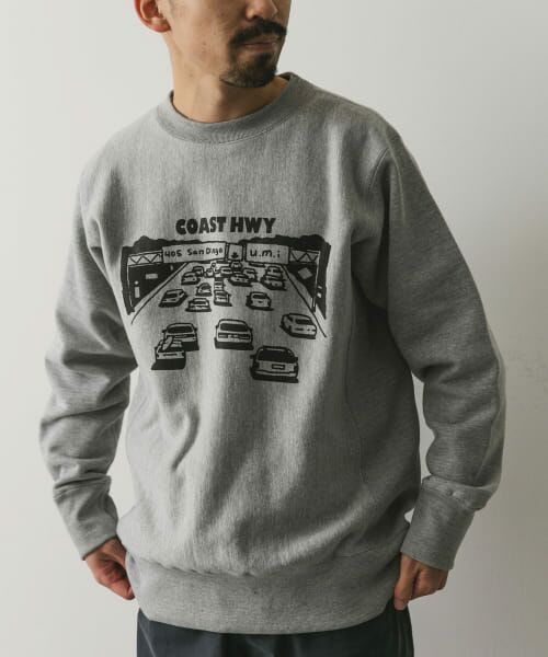 ＊＊URBAN RESEARCH DOORS / アーバンリサーチ ドアーズ スウェット | TAKESHI WADA プリントスウェット（MIX GRAY）
