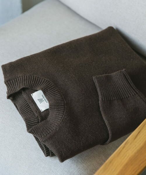 ＊＊URBAN RESEARCH DOORS / アーバンリサーチ ドアーズ ニット・セーター | 『XLサイズ/WEB限定』チュニジアウール クルーネック ニット（BROWN）