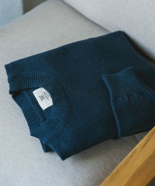 ＊＊URBAN RESEARCH DOORS / アーバンリサーチ ドアーズ ニット・セーター | 『XLサイズ/WEB限定』チュニジアウール クルーネック ニット（BLUE）