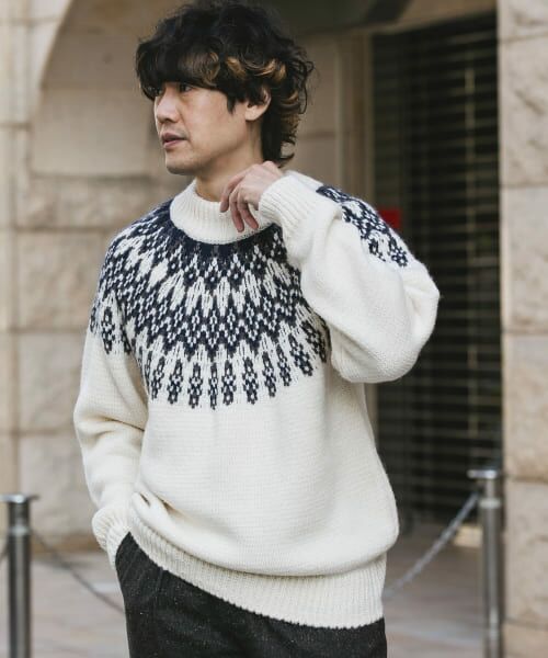 セール】 求心柄モックネックニット （ニット・セーター