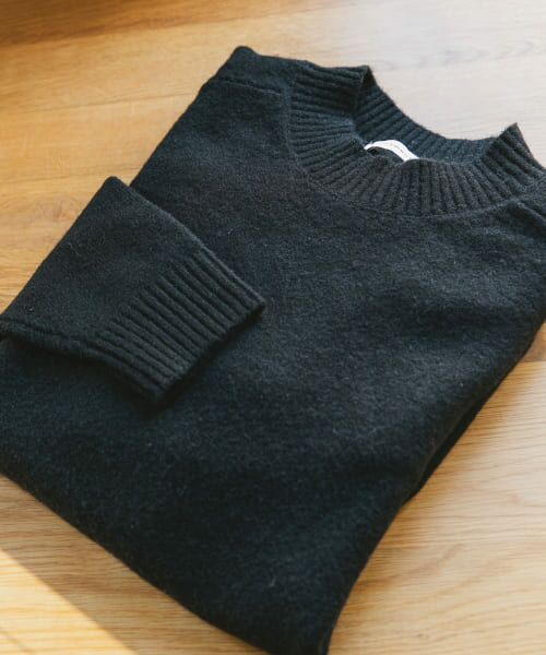 ＊＊URBAN RESEARCH DOORS / アーバンリサーチ ドアーズ ニット・セーター | ウール混もちもちハイネックニット（BLACK）