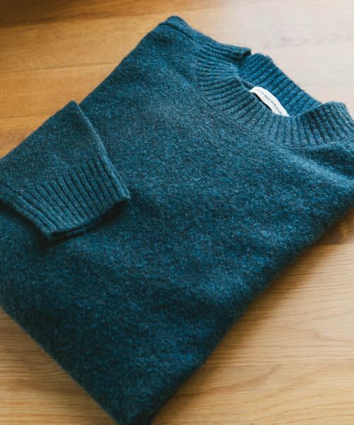 ＊＊URBAN RESEARCH DOORS / アーバンリサーチ ドアーズ ニット・セーター | ウール混もちもちハイネックニット（BLUE GREEN）