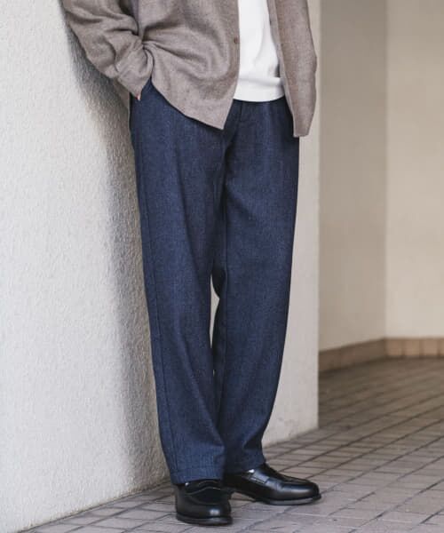 セール】 ウールブレンドヘリンボーンタックパンツ （その他