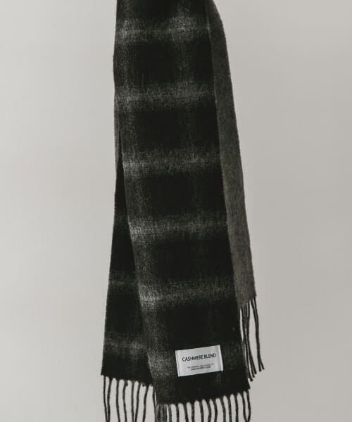 セール】 カシミヤブレンド オンブレチェックマフラー