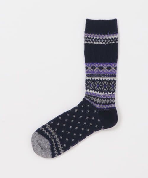 ＊＊URBAN RESEARCH DOORS / アーバンリサーチ ドアーズ ソックス | 『別注』スノーリンクスクルー（NAVY）