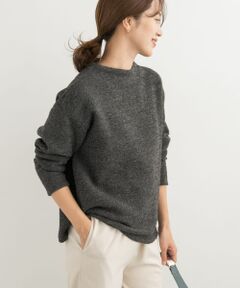 メランジ裏起毛ボトルネックプルオーバー