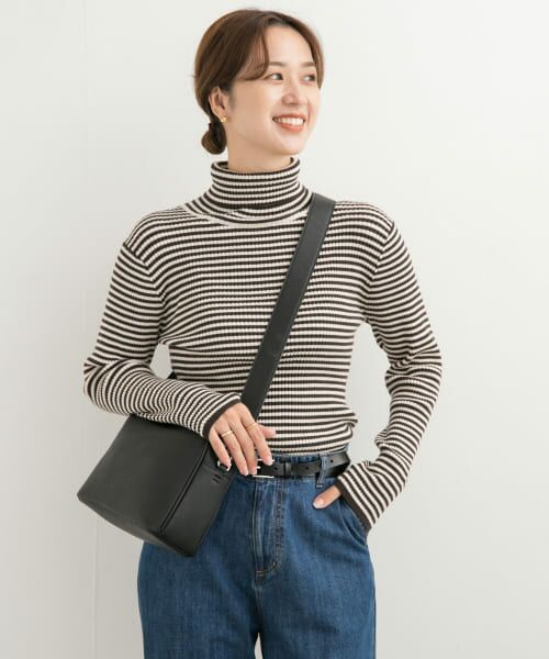 セール】 ボーダーリブタートル （ニット・セーター