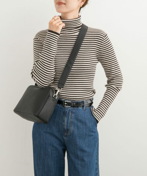 セール】 ボーダーリブタートル （ニット・セーター