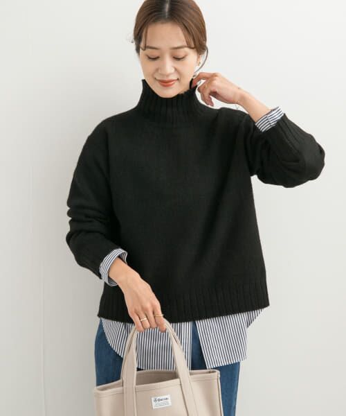 【美品】タートルネックセーター＆ニットストールのアンサンブル セール】 タートルネックニット （ニット・セーター