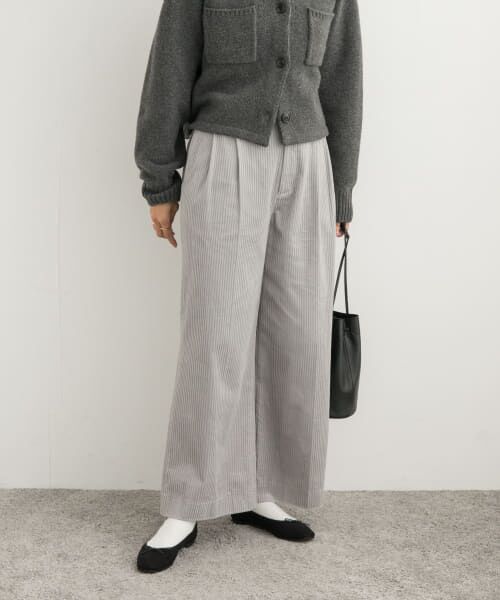 ＊＊URBAN RESEARCH DOORS / アーバンリサーチ ドアーズ その他パンツ | コーデュロイタックワイドパンツ（L.GRAY）