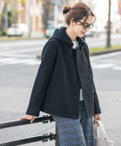 ショールカラー2WAYショートコート