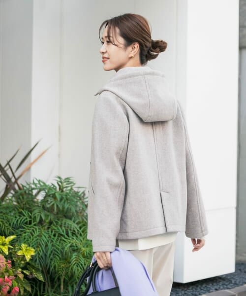 アーバンリサーチ ショールカラー 2way ショートコート M グレー 美品 URBAN RESEARCH DOORS｜ショールカラー2WAYショートコート