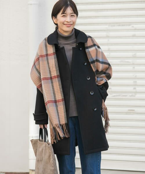 未使用！URBAN RESEARCH DOORS 2WAYコート ネイビー 38 URBAN RESEARCH DOORS（アーバンリサーチドアーズ）の「ショール