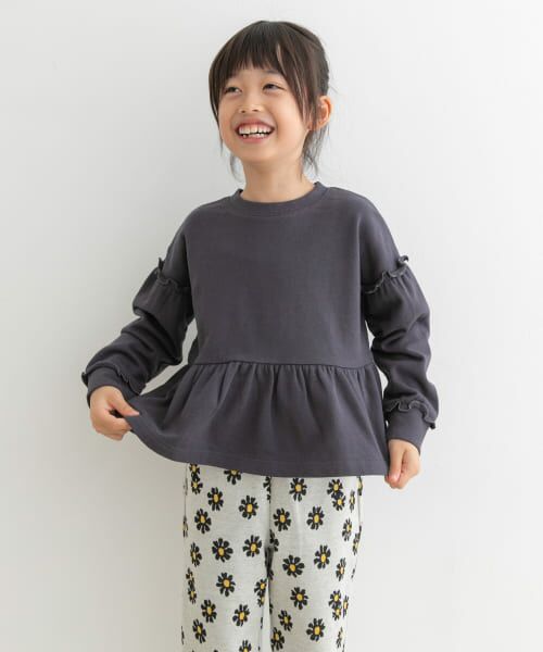 ＊＊URBAN RESEARCH DOORS / アーバンリサーチ ドアーズ トップス | 裏毛フレア袖ボリュームプルオーバー(KIDS)（D.BLK）