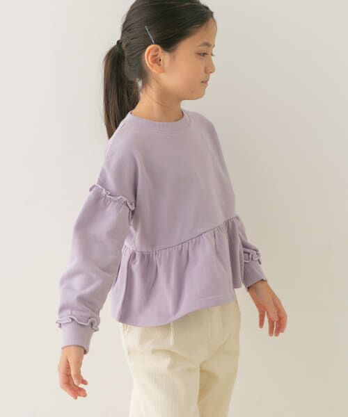 ＊＊URBAN RESEARCH DOORS / アーバンリサーチ ドアーズ トップス | 裏毛フレア袖ボリュームプルオーバー(KIDS)（PURPLE）