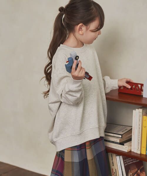 ＊＊URBAN RESEARCH DOORS / アーバンリサーチ ドアーズ トップス | 裏毛クルーネック切替スウェット(KIDS)（OATMEAL）