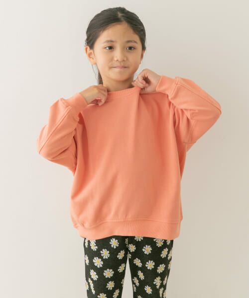 ＊＊URBAN RESEARCH DOORS / アーバンリサーチ ドアーズ トップス | 裏毛クルーネック切替スウェット(KIDS)（SALMONPINK）