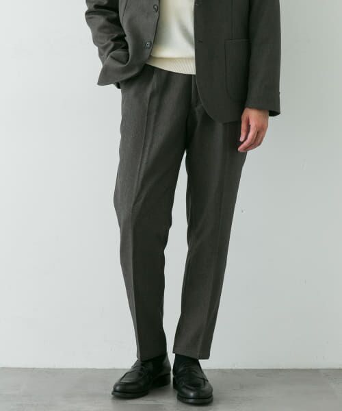 ＊＊URBAN RESEARCH DOORS / アーバンリサーチ ドアーズ スラックス・ドレスパンツ | LIFE STYLE TAILOR　ブラッシュドウールライクストレッチパンツ（GRAY）