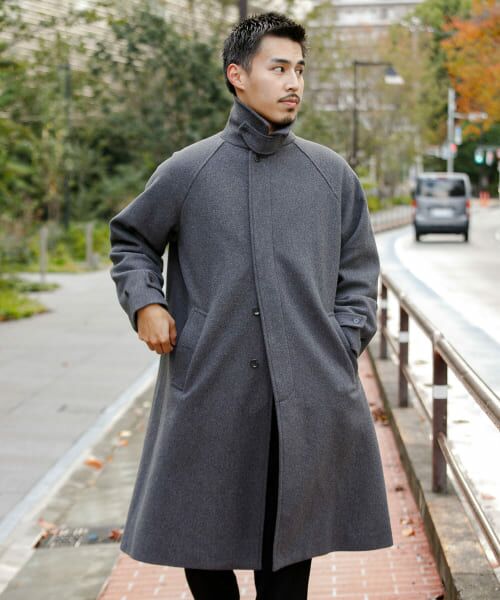 DOORS ニットメルトン パデット バルマカンコート URBAN RESEARCH DOORS ステンカラーコート コート ニット