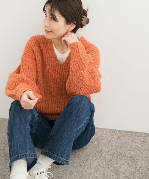 GRANCY 24awニット セール】 MIXカラーVネックニット （ニット・セーター