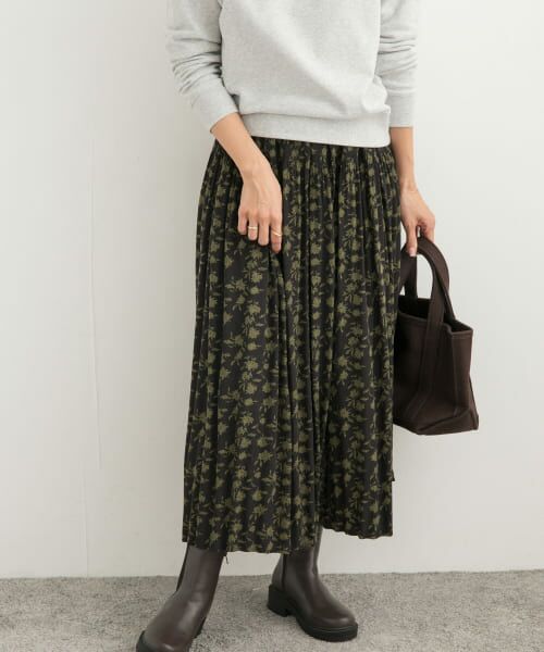 セール】 フラワープリントプリーツスカート （スカート