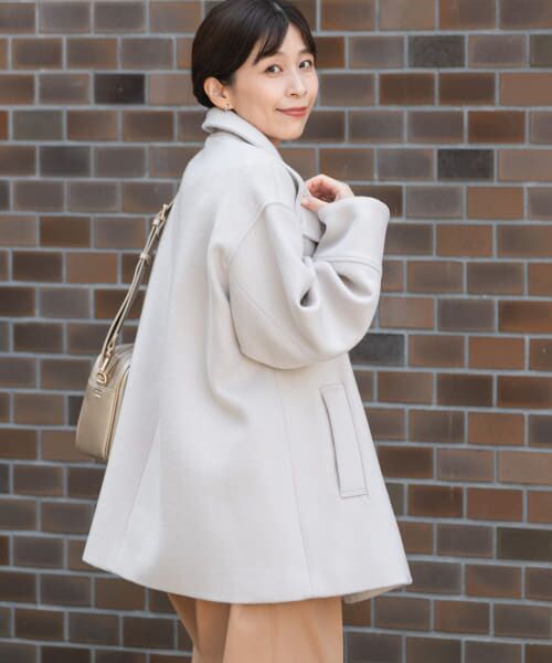 シェリエ sheller スタンドカラーショートコート　ホワイト COAT – shéller / シェリエ