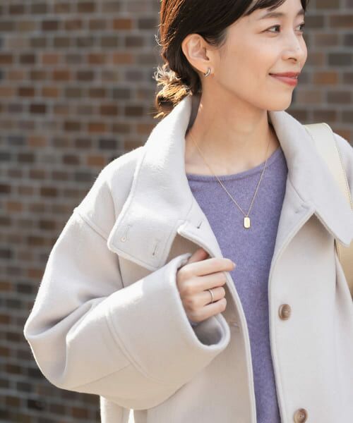 Theory　20AW クリーニング済　スタンドカラー　ショートコート　日本製 着回しが効く/オンオフアウター】ウールショートコート