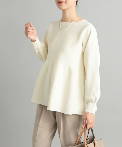 ＊＊URBAN RESEARCH DOORS / アーバンリサーチ ドアーズ ニット・セーター | ペプラムニット（OFF WHITE）