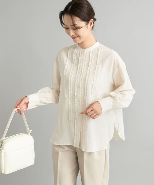 新品タグ付き　リネンフリルフレンチワイドシャツ　アーバンリサーチドアーズ かぐれ 新品タグ付き リネンフリルフレンチワイドシャツ