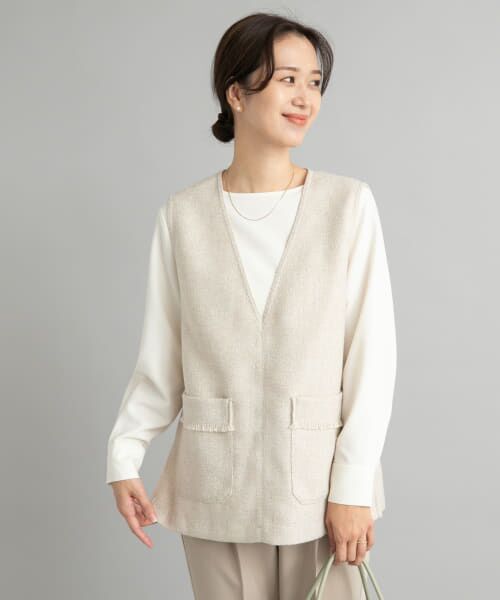 ＊＊URBAN RESEARCH DOORS / アーバンリサーチ ドアーズ ベスト | ツイードベスト（BEIGE）