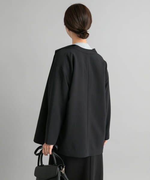URBAN RESEARCH DOORS 　ダブルクロスショートガウン　ネイビー URBAN RESEARCH DOORS コート アウター ダブルクロスショート