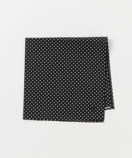 ＊＊URBAN RESEARCH DOORS / アーバンリサーチ ドアーズ ハンカチ | LIFE STYLE TAILOR　ドット柄コットンハンカチ（BLACK）