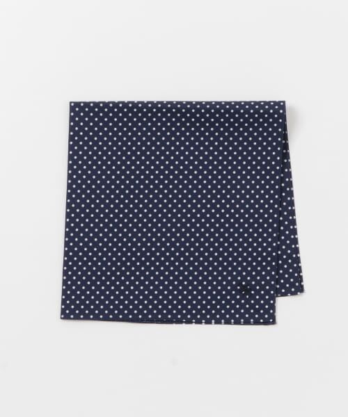 ＊＊URBAN RESEARCH DOORS / アーバンリサーチ ドアーズ ハンカチ | LIFE STYLE TAILOR　ドット柄コットンハンカチ（NAVY）