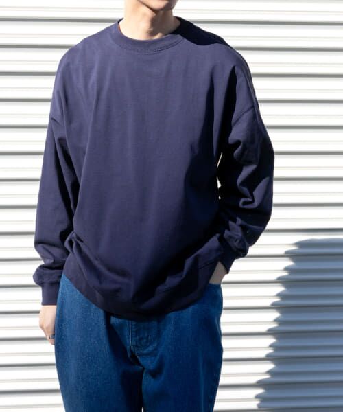 ＊＊URBAN RESEARCH DOORS / アーバンリサーチ ドアーズ Tシャツ | FORK&SPOON　ハイツイストジャージーロングスリーブカットソー（NAVY）