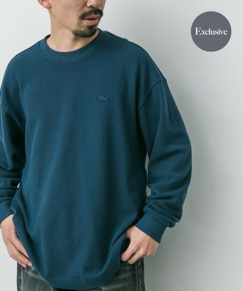 別注　LACOSTE×DOORS　クルーネックロングスリーブティーシャツ LACOSTE tシャツ 「別注」LACOSTE×DOORS thick pique crew long