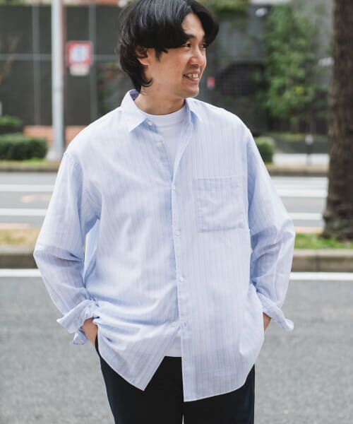 URBAN RESEARCH ストライプ長袖シャツ URBAN RESEARCH アーバンリサーチ ストライプ柄 長袖 Vネック