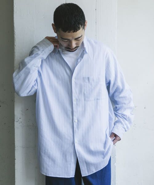 URBAN RESEARCH ストライプ長袖シャツ URBAN RESEARCH アーバンリサーチ ストライプ柄 長袖 Vネック
