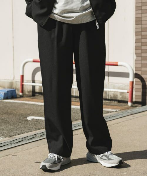 ＊＊URBAN RESEARCH DOORS / アーバンリサーチ ドアーズ その他パンツ | 『吸水速乾』セオアルファワイドテーパードトラウザー（BLACK）