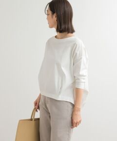 コットンバックタック7分袖プルオーバー