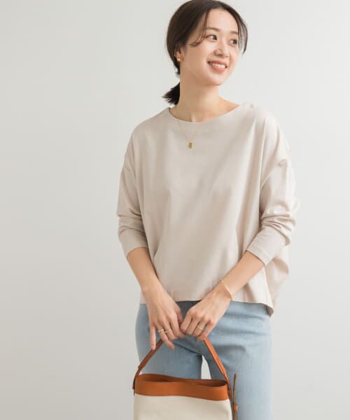 ＊＊URBAN RESEARCH DOORS / アーバンリサーチ ドアーズ Tシャツ | コットンバックタック7分袖プルオーバー（CREAM）