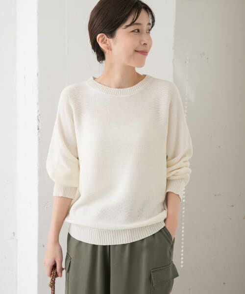 ビアズリー リネン混 サークルドルマンニット BEARDSLEY（ビアズリー）の「《BEARDSLEY》サークルドルマン